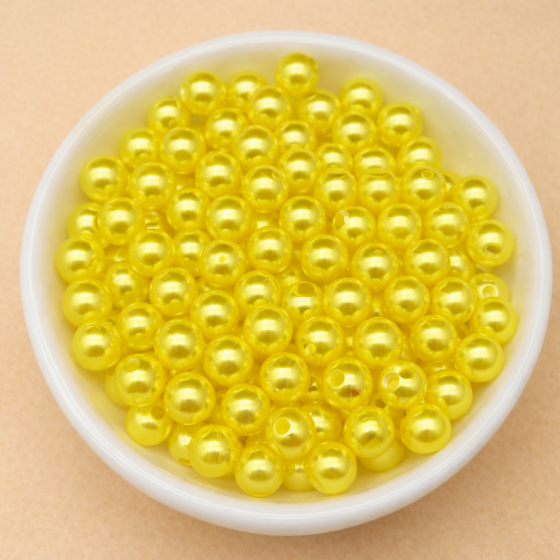 Perlice akrilne žute 6mm